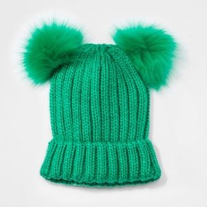 Girls' Faux Fur Pom Beanie - Cat & Jack™ One Size